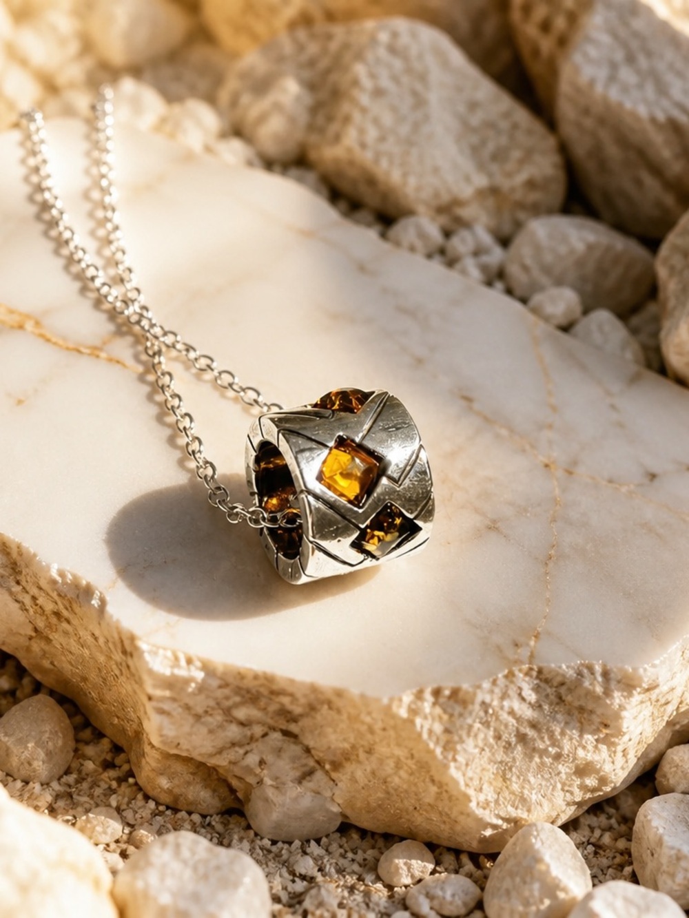 NEW! Amber Pendant Necklace